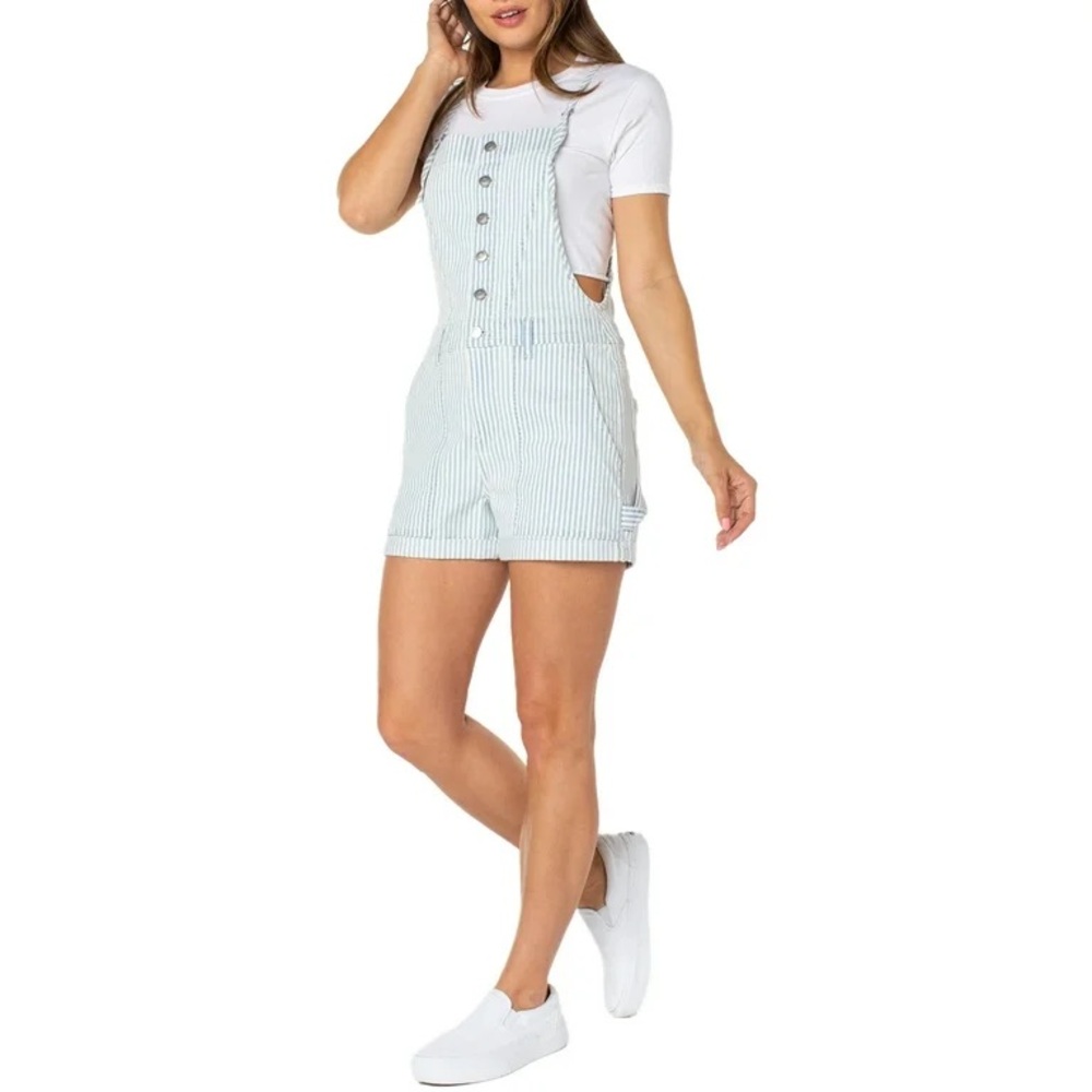 Striped Overalls with Button Front - Picture 5 of 5